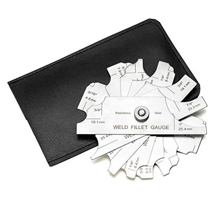 QWORK 7Pcs Fillet Weld Gauge Set - Welding Inspection Gauge Testing 1/8