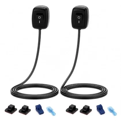 QWORK 2pcs Water Drop Paste Type Button Switch 12V-230V 10A SPST ON-Off