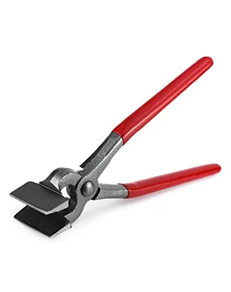 QWORK Leather Press Pliers 4.5mm Range - Curved Flat Jaws for Edge Shaping