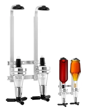 QWORK 2-Bottle Wall-Mounted Liquor Dispenser