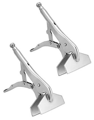 QWORK 10 in Flat Jaw Locking Clamp - Heavy Sheet Metal Welding &