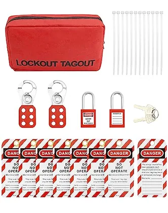 QWORK Lockout Tagout Kit with Hasps