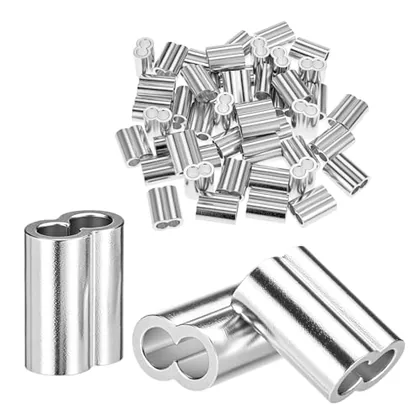 QWORK 1/4 in Aluminum Crimping Loop Sleeve