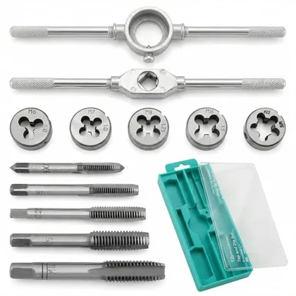 QWORK 12-Piece Metric Tap and Die Set