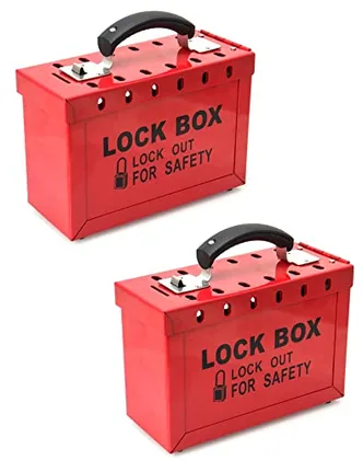 QWORK Red Portable Group Lock Box