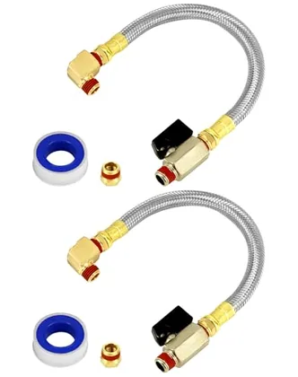 QWORK 2 Pack Extended Tank Drain Valve Assembly Kit for Air Compressor