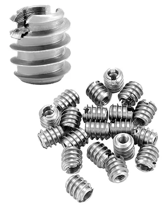 QWORK Stainless Steel Threaded Insert for Hard-Wood