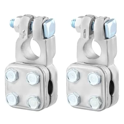 QWORK No-Crimp Three-Way Battery Terminal for Positive & Negative