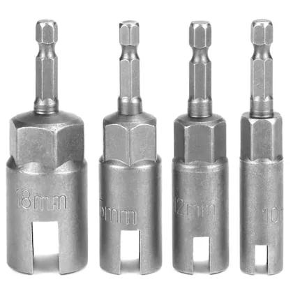 QWORK 4 Pack Hex Shank Nut Driver Set for Wing Nuts