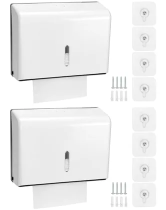 QWORK Wall Mount Paper Towel Dispenser 2 Pack - Tri-Fold Holder