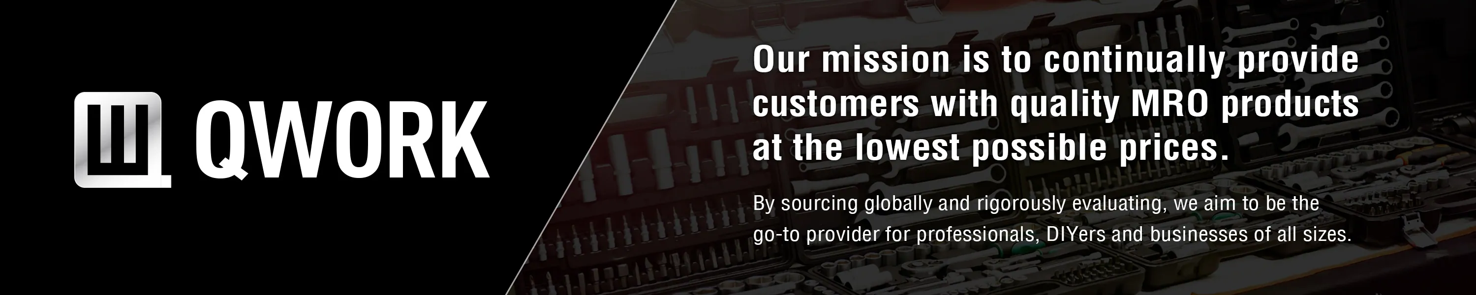 Our wordmark and our stated mission, as they appear on our storefront
