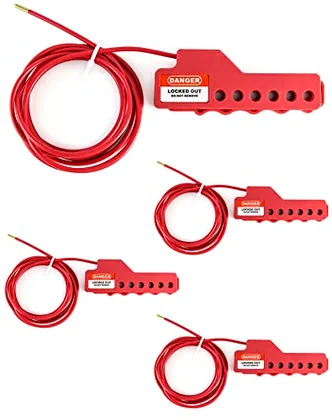 QWORK Versatile Cable Lockout Bundle (Set of 4) - Includes 7.9-ft Long