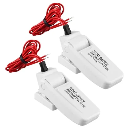 QWORK 2 Pack Heavy-Duty Automatic Boat Bilge Pump Float Switch