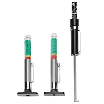 QWORK Tire Tread Depth Gauge 2-Pack + Brake Pad Thickness Gauge Set