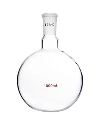 QWORK Glass 1000ml Single Neck Flat Bottom Boiling Flask
