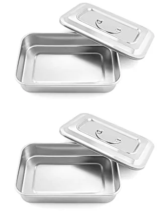 QWORK 2 Pack Stainless Steel Instrument Tray Organizer Holder