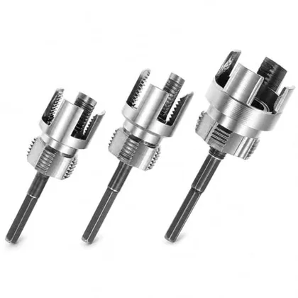 QWORK 3Pcs Pipe Thread Cutting Tool Kit - Integrated Internal & External