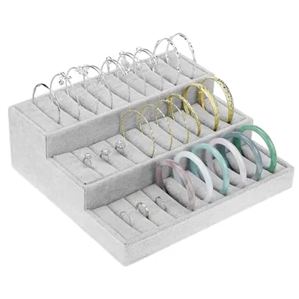 QWORK Bangle Display Tray - 27 Slot Showcase Organizer for Bangles