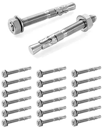 QWORK 20 Pack 5/16 in X 2-3/4 in 316 Stainless Steel Wedge Anchor for Office