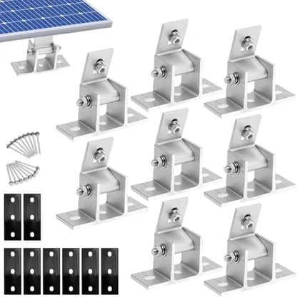 QWORK Adjustable Solar Panel Mounting Brackets - 8PCS