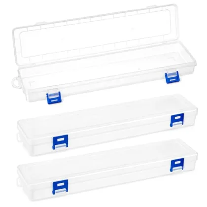 QWORK Translucent Plastic Paint Brush Holder 13 in Long (33x7x3.5cm)