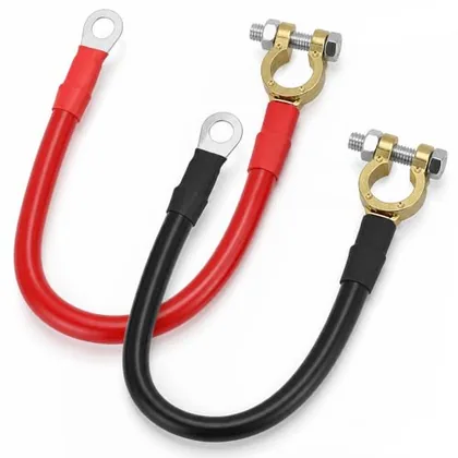 QWORK 3 AWG Battery Inverter Cables 12 Inch 25mm2 125A - Heavy Duty