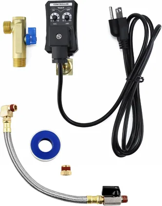 QWORK Automatic Timed Condensate Drain Valve 1/2 in NPT Inlet 1/4 in
