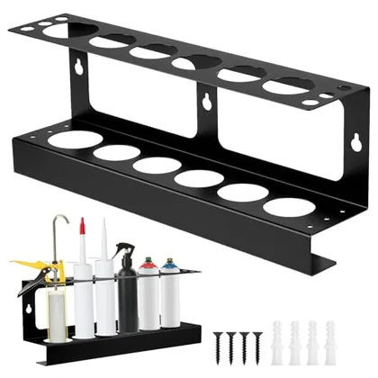 QWORK Wall Mount Caulking Gun Holder & 6 Tube Organizer