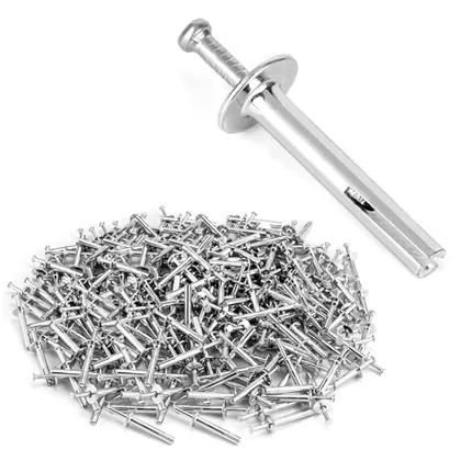 QWORK 500 PCS 1/4 in x 1-1/2 in Heavy-Duty Hammer Drive Nails in Anchor