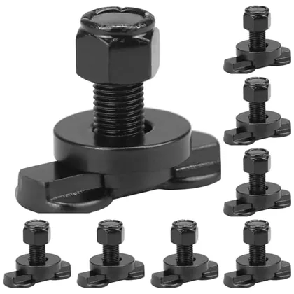 QWORK L-Track Double Lug Threaded Stud Nut Fitting Tie Down