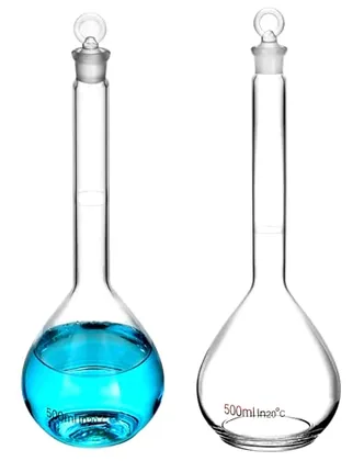 QWORK 500ml Volumetric Flask with Glass Stopper