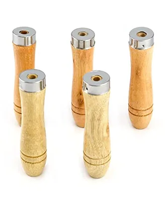 QWORK Wooden File Handle with Strong Metal Collars