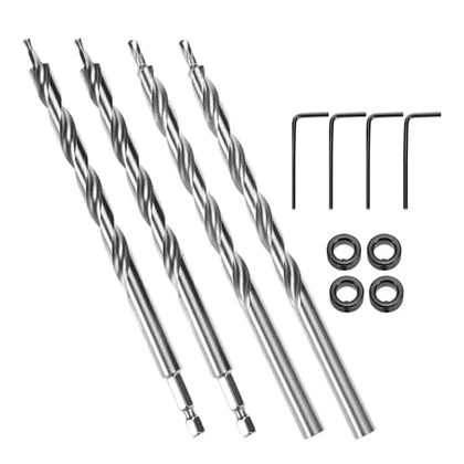 QWORK 4 Pieces 3/8 Inch Pocket Hole Drill Bit Set