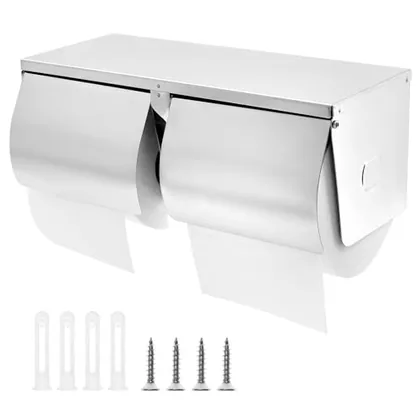 QWORK Double Roll Toilet Paper Holder Dispenser