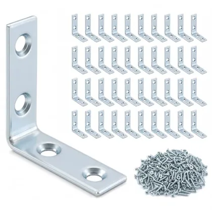 QWORK 40 Pack L Bracket Corner Braces