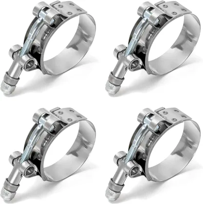 QWORK 2 in T-Bolt Hose Clamp Stainless Steel