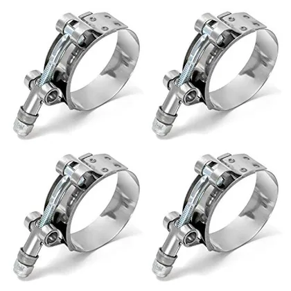 QWORK 2 in T-Bolt Hose Clamp Stainless Steel