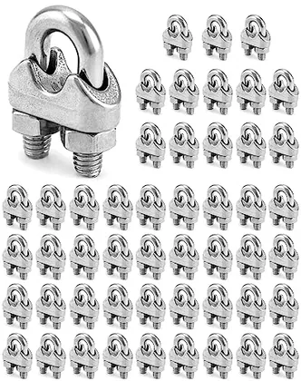 QWORK 1/4 in Wire Rope Clamp Clip M6