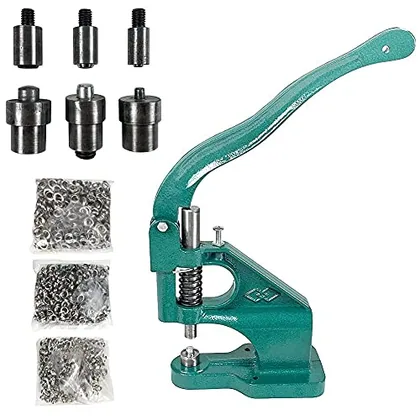 QWORK Heavy Duty Hand Press Eyelet Grommet Machine Punch Tool Kit - 3
