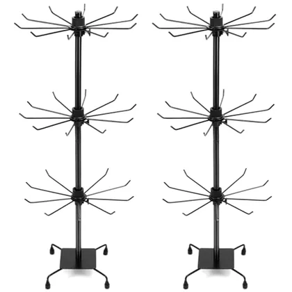 QWORK 3-Tier Rotating Metal Jewelry Display Stand - 2 Sets Adjustable
