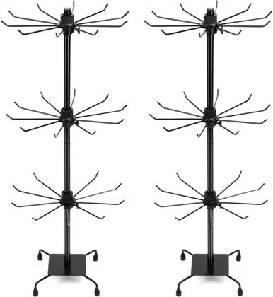 QWORK 3-Tier Rotating Metal Jewelry Display Stand - 2 Sets Adjustable