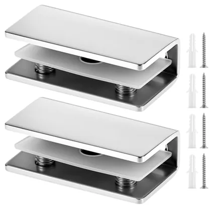 QWORK Glass Shelf Brackets - 2 Pcs