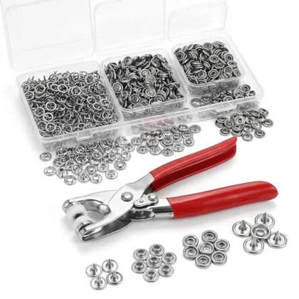 QWORK Snap Fasteners Kit 200 Sets