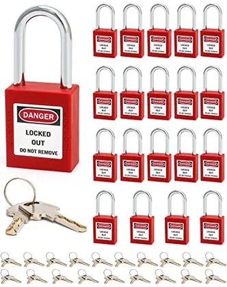 QWORK Red Lockout Tagout Safety Padlock