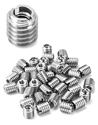 QWORK Stainless Steel Threaded Insert for Hard-Wood
