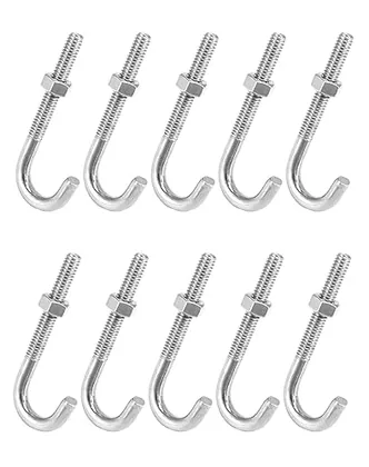 QWORK Steel J-Bolt 5/16 in x 3 in with Nut