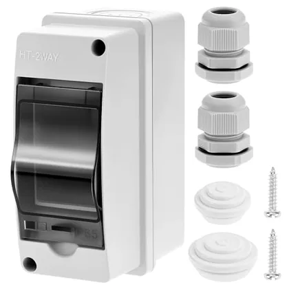 QWORK 2 Way Circuit Breaker MCB Distribution Protection Box