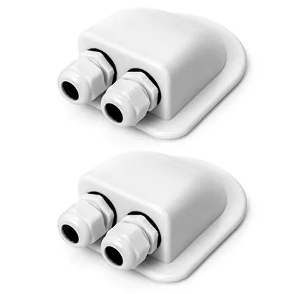 QWORK 2 Pcs IP68 Waterproof ABS Solar Double Cable Entry Gland-Weather