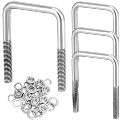 QWORK 304 Stainless Steel U-Bolts 1/2 in D x 3 1/16 in W x 4 5/16 in L