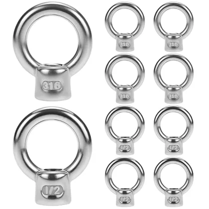 QWORK 10-Pack 1/2 in-13 UNC Eye Bolts
